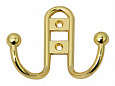 Крючок мебельный 2-х рожковый, золотой 1205